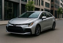 2025 Toyota Corolla FX in a modern urban setting.