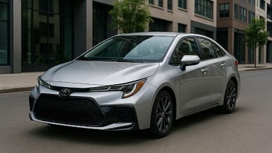 2025 Toyota Corolla FX in a modern urban setting.