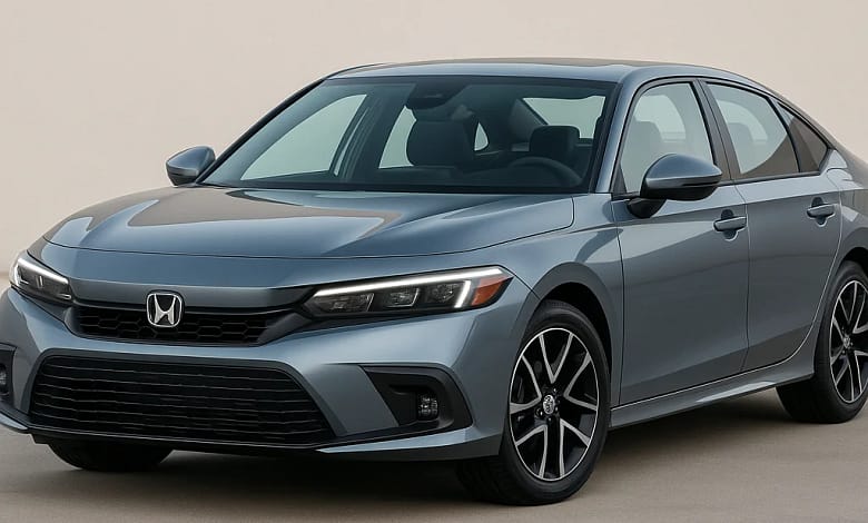 2025 Honda Civic with sleek design and LED lights