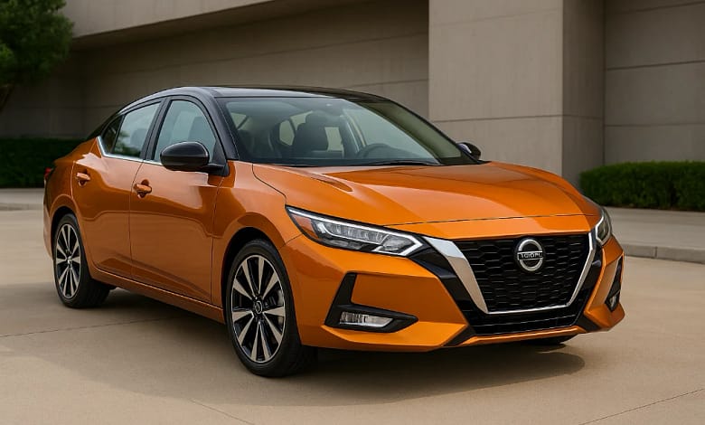 2025 Nissan Sentra front view in urban setting