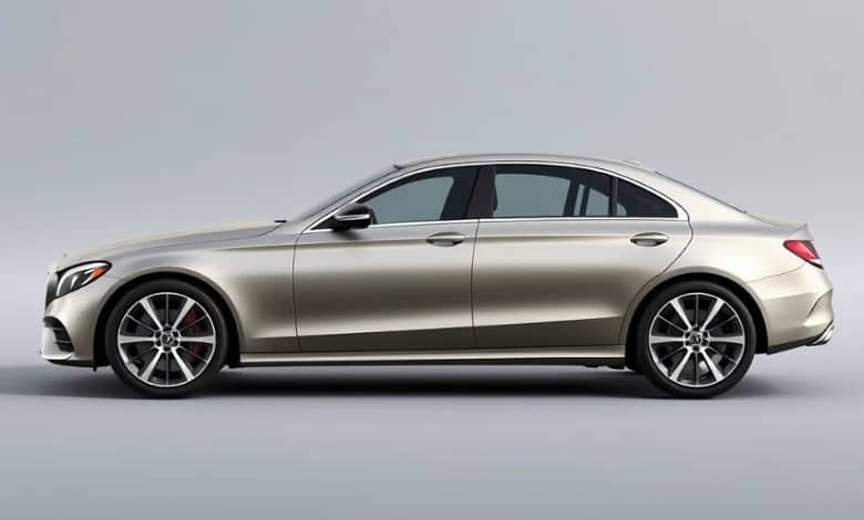 2025 Mercedes-Benz C-Class silver luxury sedan on city street